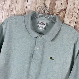 Lacoste Heathered Blue/Green SS Polo Sz 7